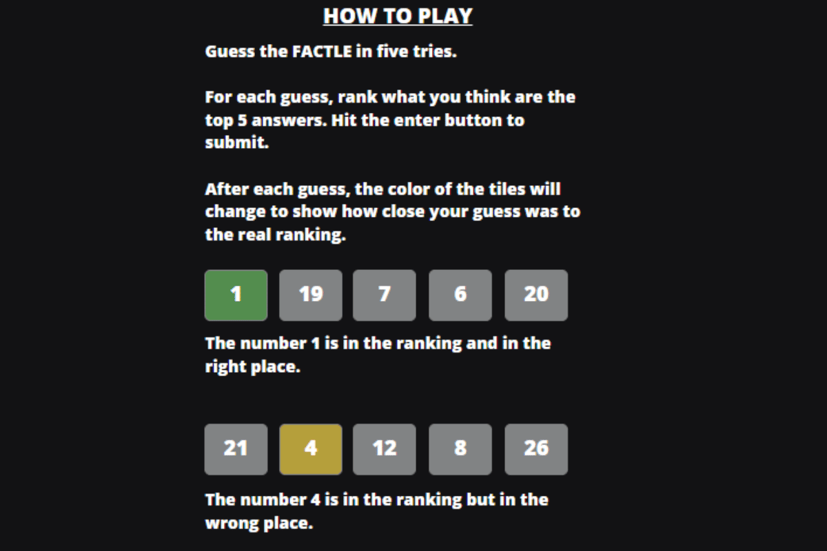 How To play Factle