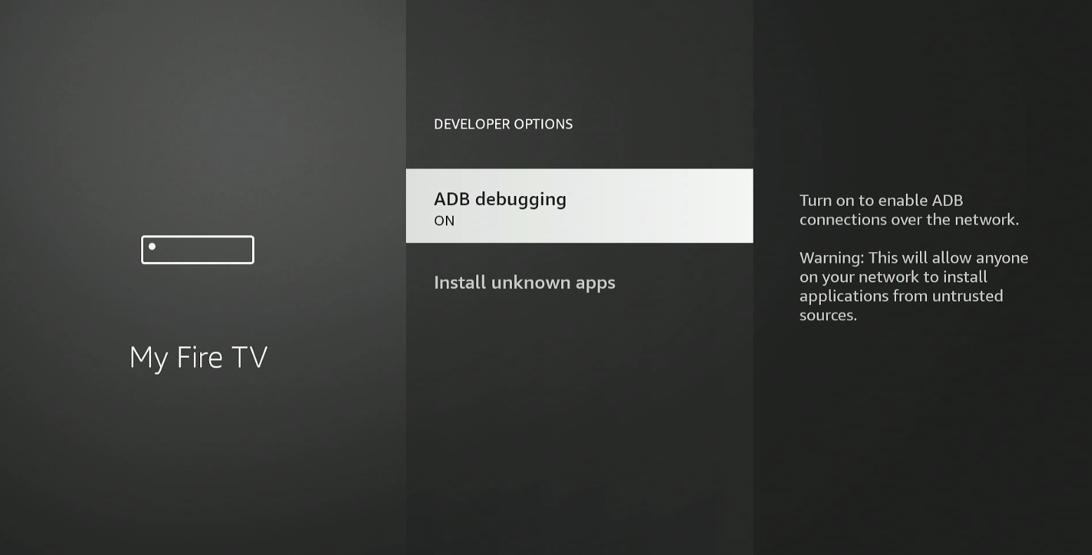 Fire TV Stick - Disable ADB Debugging